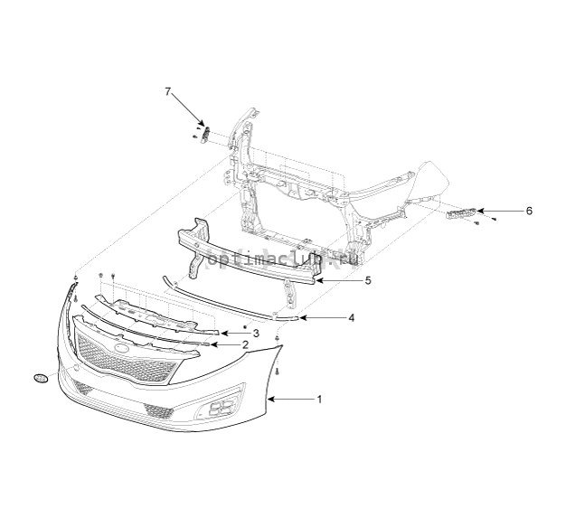 1. Компоненты и их расположение Kia Optima TF
