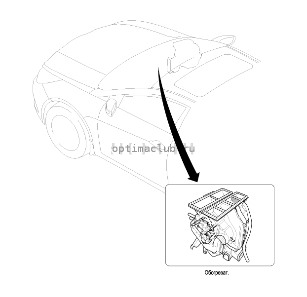 1. Расположение компонентов Kia Optima TF
