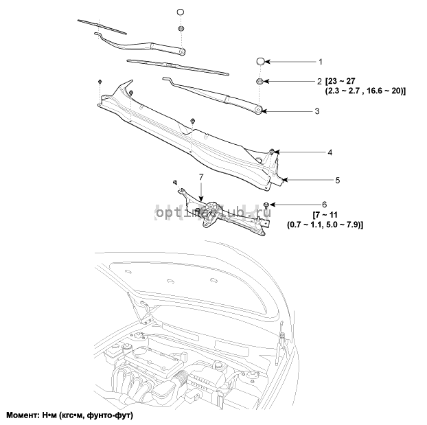 1. Расположение компонентов Kia Optima TF