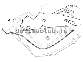 10. Высокорасположенный повторитель стоп-сигнала. Снятие Kia Optima TF