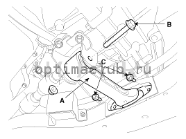 2. Блок двигателя и коробки передач. Снятие Kia Optima TF