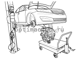 2. Блок двигателя и коробки передач. Снятие Kia Optima TF