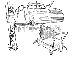 2. Блок двигателя и коробки передач. Снятие Kia Optima TF