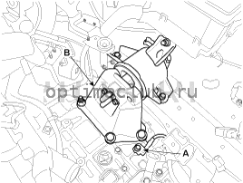 2. Блок двигателя и коробки передач. Снятие Kia Optima TF