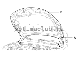 2. Капот. Замена Kia Optima TF