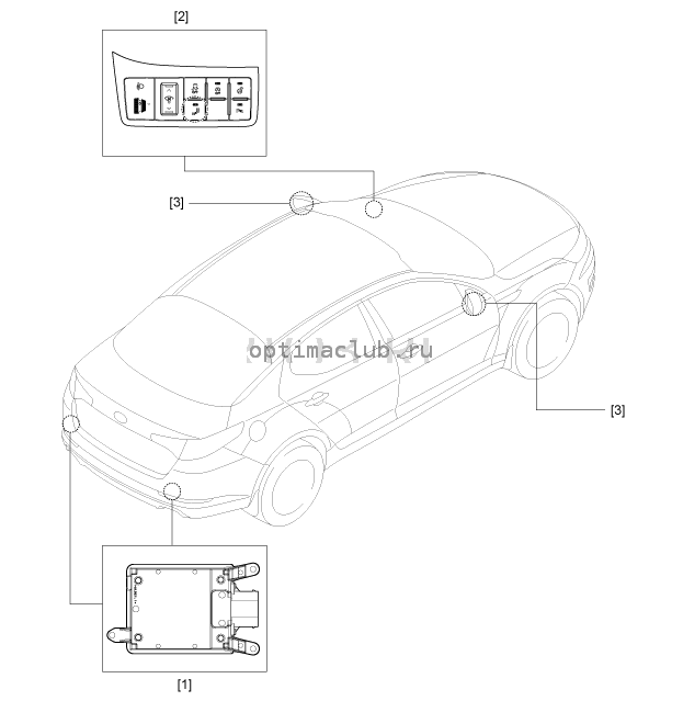 2. Компоненты и их расположение Kia Optima TF