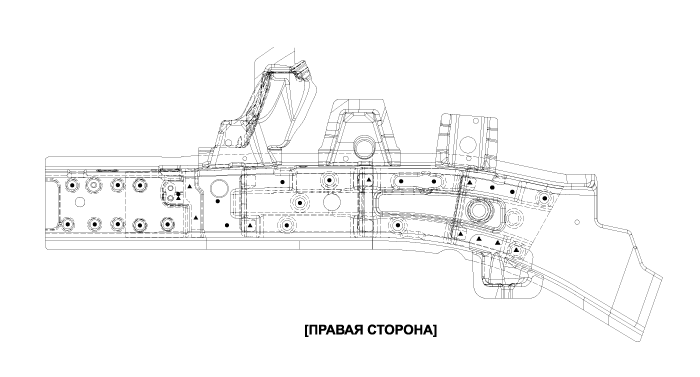 2. Передний лонжерон. Компоненты и их расположение Kia Optima TF