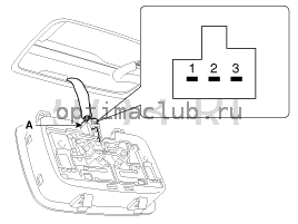 4. Фонарь освещения салона. Проверка технического состояния Kia Optima TF