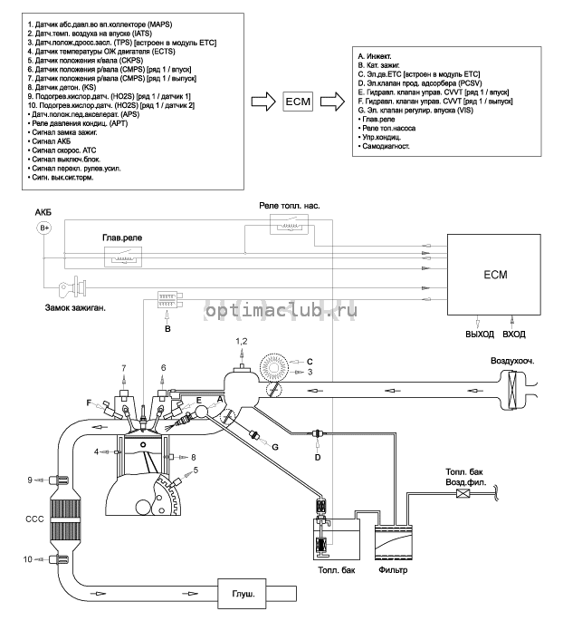 4. Принципиальная схема Kia Optima TF