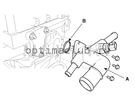5. Узел контроля температуры воды. Снятие и установка Kia Optima TF
