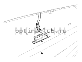 6. Фонарь подсветки номерного знака. Снятие Kia Optima TF