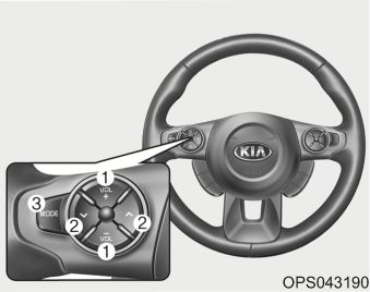 2.  Управление аудиосистемой на рулевом колесе (при наличии) Kia Soul