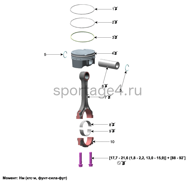 1. Компоненты и их расположение Kia Sportage QL