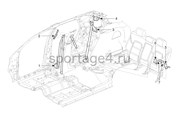 1. Компоненты и их расположение Kia Sportage QL