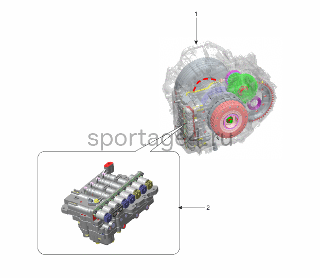 1. Местоположение компонентов Kia Sportage QL