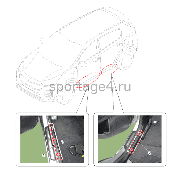 1. Расположение компонентов Kia Sportage QL