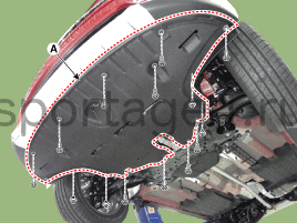 2. Нижняя крышка моторного отсека. Снятие и установка Kia Sportage QL