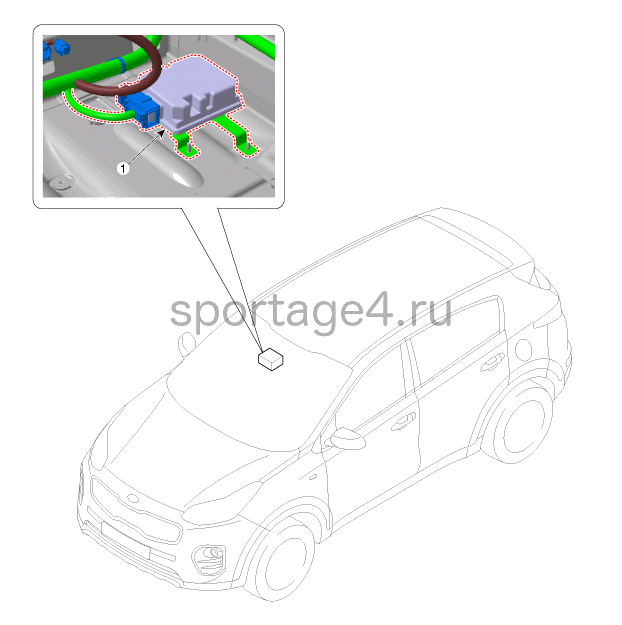 2. Расположение компонентов Kia Sportage QL