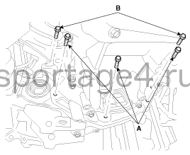 2. Механическая коробка передач. Снятие Kia Sportage QL