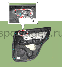 4. Внутренняя ручка задней двери. Замена Kia Sportage QL