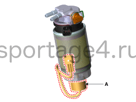 7. Топливный фильтр (только для дизельного двигателя). Замена Kia Sportage QL