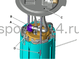 8. Электродвигатель топливного насоса. Снятие Kia Sportage QL