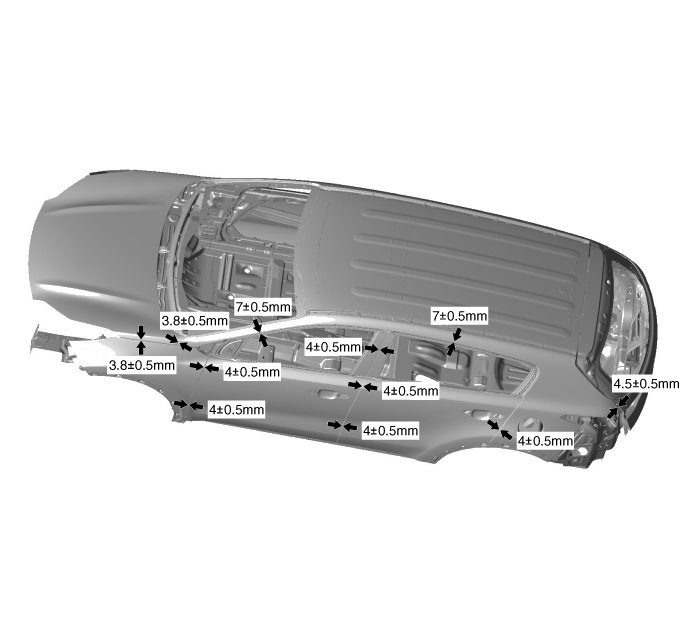 8. Зазоры между панелями кузова. Ремонт кузова Kia Sportage QL