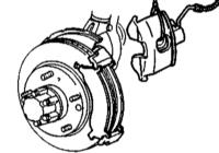 10.9 Оценка степени износа, замена колодок дисковых тормозных механизмов передних колес Kia Sportage
