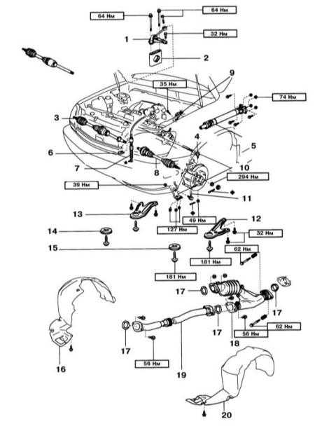 4.8 Снятие и установка двигателя, проверка опор Lexus RX300