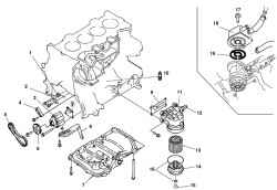 Рабочие компоненты системы смазки автомобиля Mazda 3