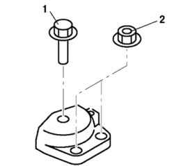 Порядок затягивания болта и гайки кронштейна крепления двигателя №3