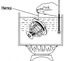 Погружение термостата в емкость с водой