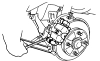 13.5  Снятие и установка колодок заднего дискового тормоза Mazda 323