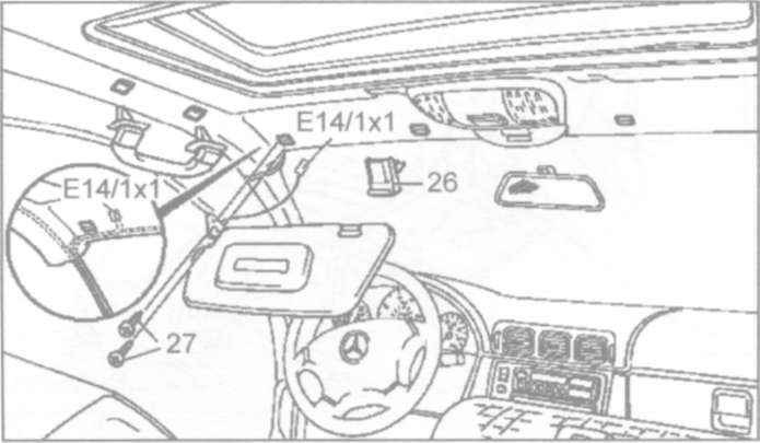 22.14.2 Снятие и установка Mercedes-Benz W163 (ML Class)