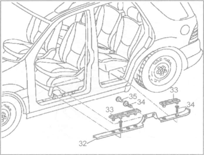 22.14.2 Снятие и установка Mercedes-Benz W163 (ML Class)