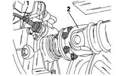 Расположение привода тахометра на коробке передач