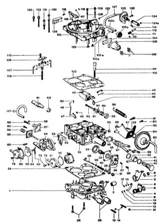 2.4.2.1 Система питания с карбюратором Solex 4A1 Mercedes-Benz W123