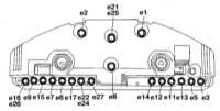 13.8 Контрольные лампы и сигнальные индикаторы приборного щитка - детали   установки Mercedes-Benz W140