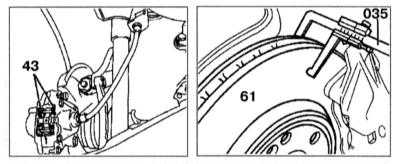 11.8 Проверка толщины тормозного диска и накладок тормозных колодок Mercedes-Benz W140
