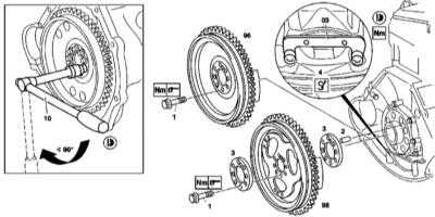 4.17 Снятие и установка маховика/приводного диска Mercedes-Benz W163
