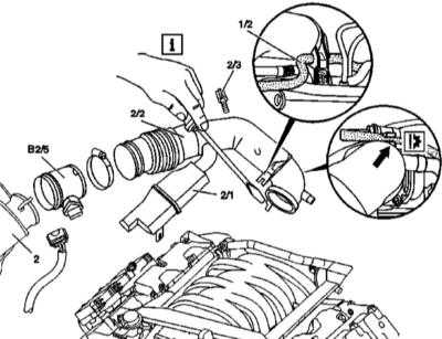 6.7 Снятие и установка компонентов впускного воздушного тракта Mercedes-Benz W163