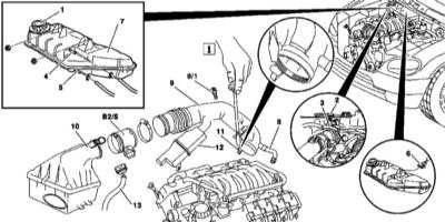 6.7 Снятие и установка компонентов впускного воздушного тракта Mercedes-Benz W163