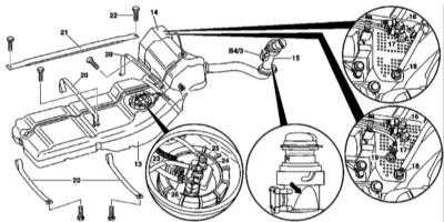 6.14 Снятие и установка топливного бака Mercedes-Benz W163