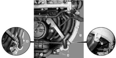 6.39 Снятие и установка охладителя EGR, - дизельные модели Mercedes-Benz W163