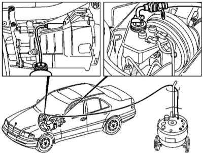 10.6 Удаление воздуха из гидравлического тракта привода сцепления Mercedes-Benz W163