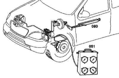 11.2 Проверка тормозной системы на утечки Mercedes-Benz W163