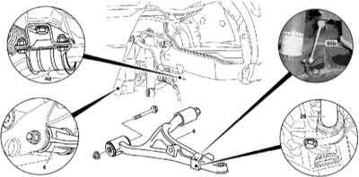 12.6 Снятие и установка нижнего поперечного рычага, замена передней осевой втулки Mercedes-Benz W163