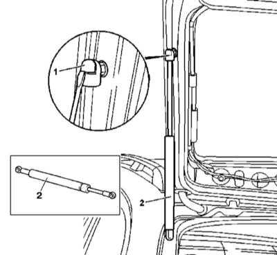 13.20 Снятие и установка газонаполненного раздвижного упора двери задка Mercedes-Benz W163