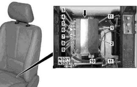 14.9 Снятие и установка модулей управления Mercedes-Benz W163