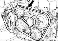 2.5.1.2 Проверка состояния клинового ремня Mercedes-Benz W201